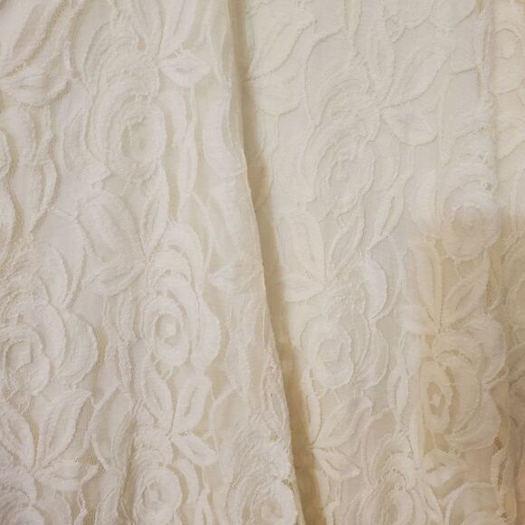 Altar'd State Cream Floral Lace High Neck Halter Tunic Swing Lined Mini Dress - Picture 5 of 5